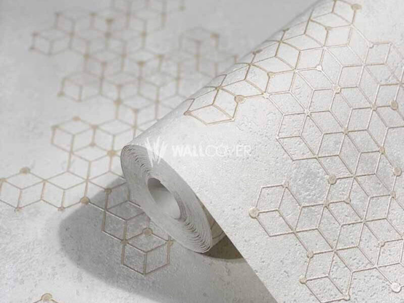 Papel tapiz diseño geométrico beige 