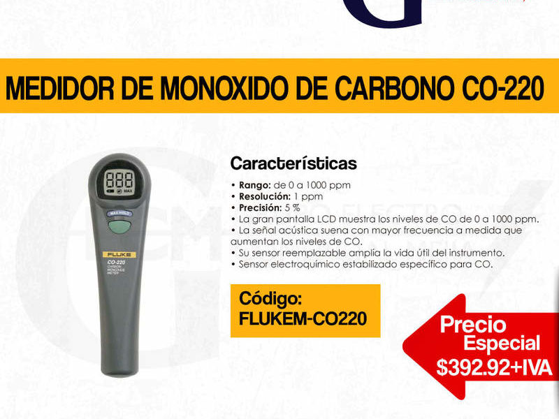 Medidor de monóxido de carbono CO220