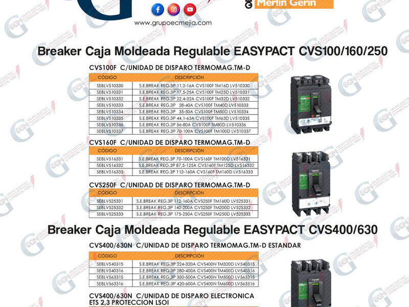 Caja Moldeada EasyPact Regulable CVS 