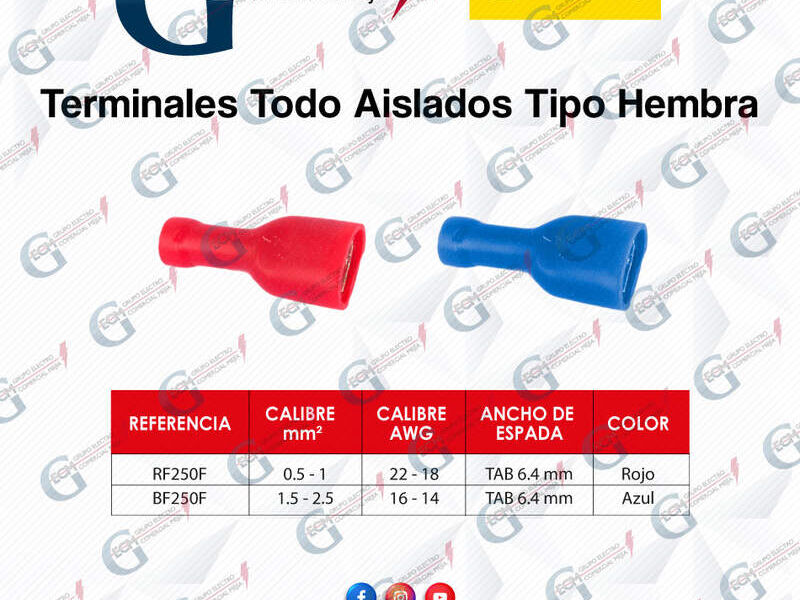 TERMINALES TODO AISLADOS TIPO HEMBRA
