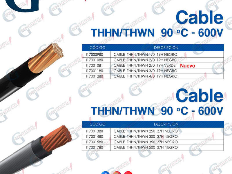 Cable THHN/THWN 90 ºC - 600V INCABLE