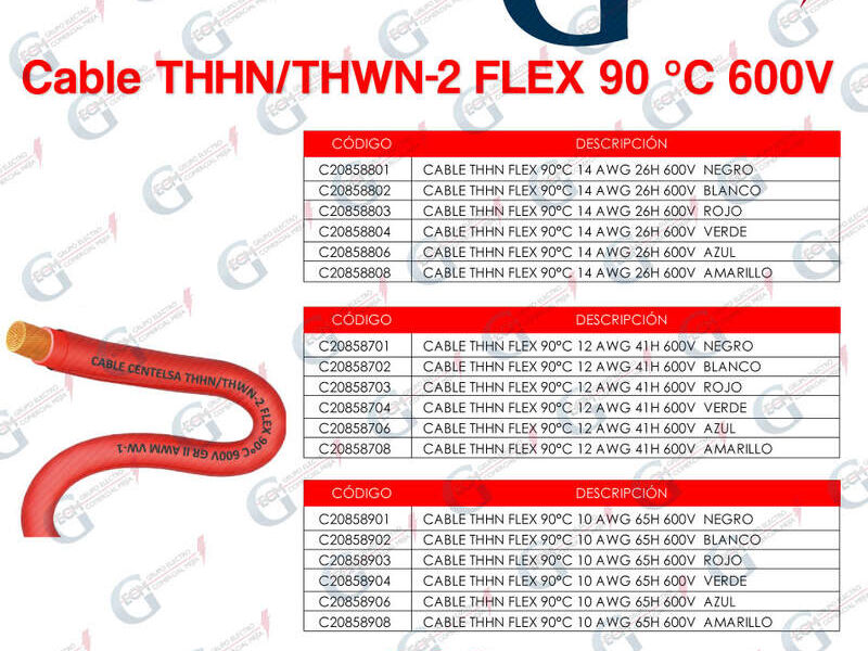 CABLE THHN/THWN-2 FLEX CENTELSA