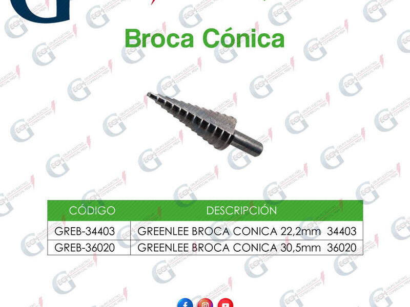 BROCA CONICA GREENLEE