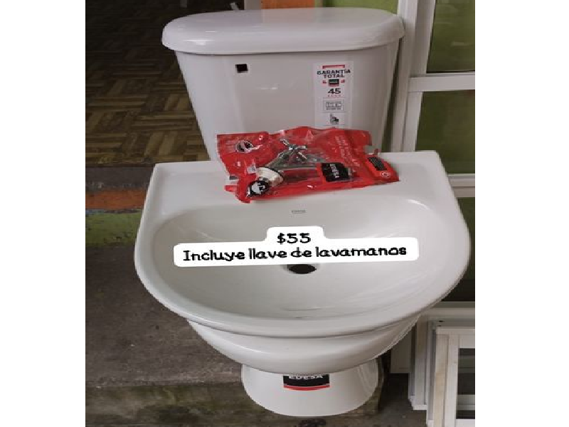 Sanitario blanco edesa Ecuador FERRI PAU Y Lehia Construex