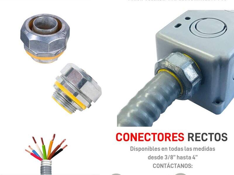 Conector recto BX+PVC (Funda Sellada)